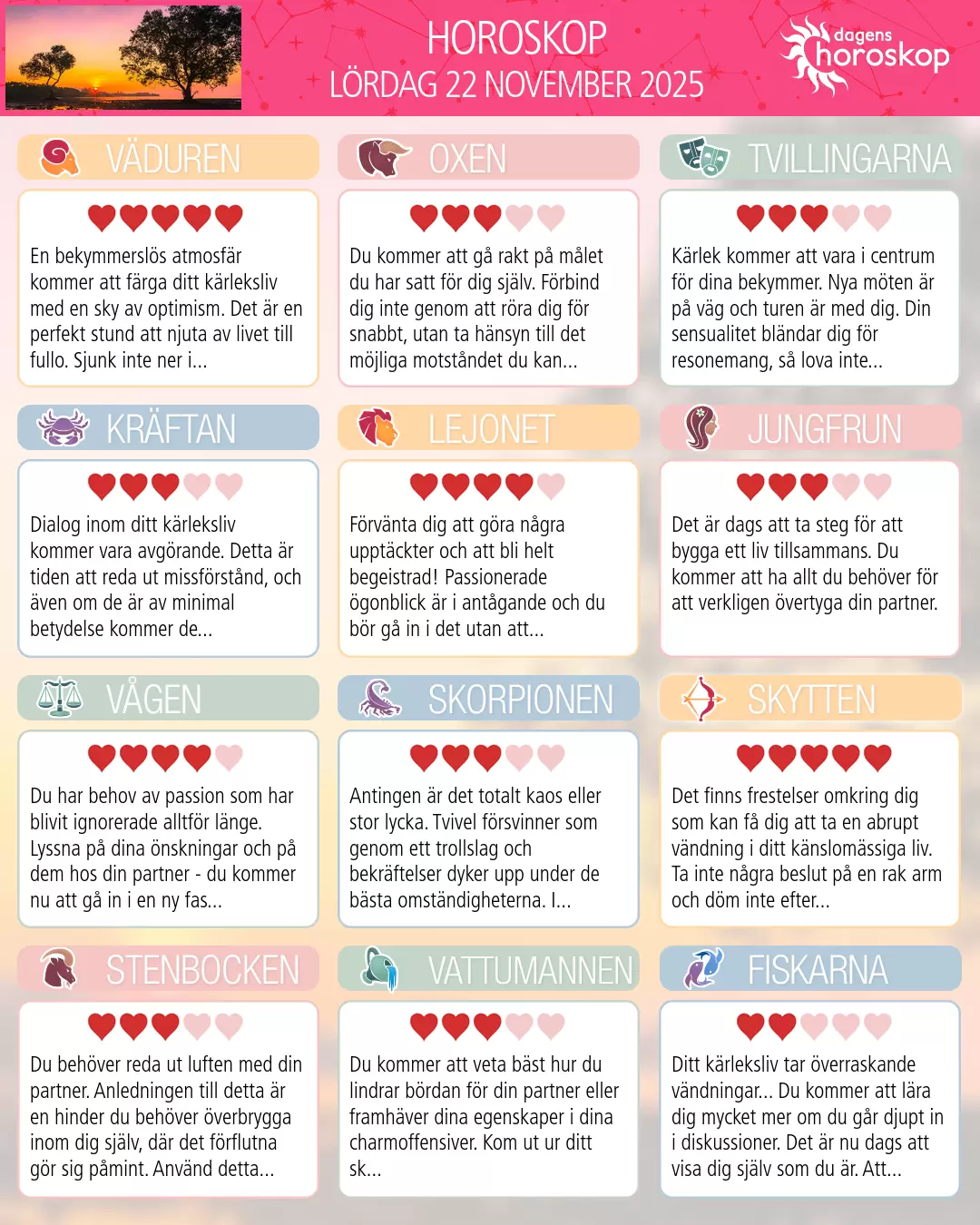 Lejonet: Ditt horoskop för imorgon — 23 November 2025