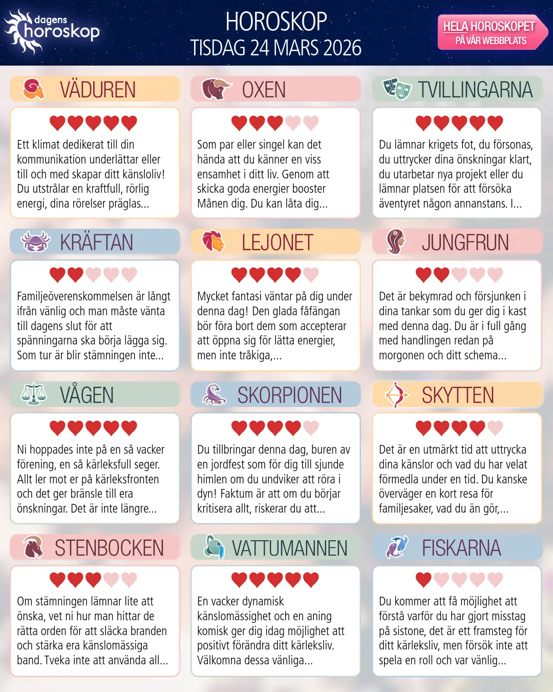 Skorpionen: ditt horoskop för 26 Mars 2026