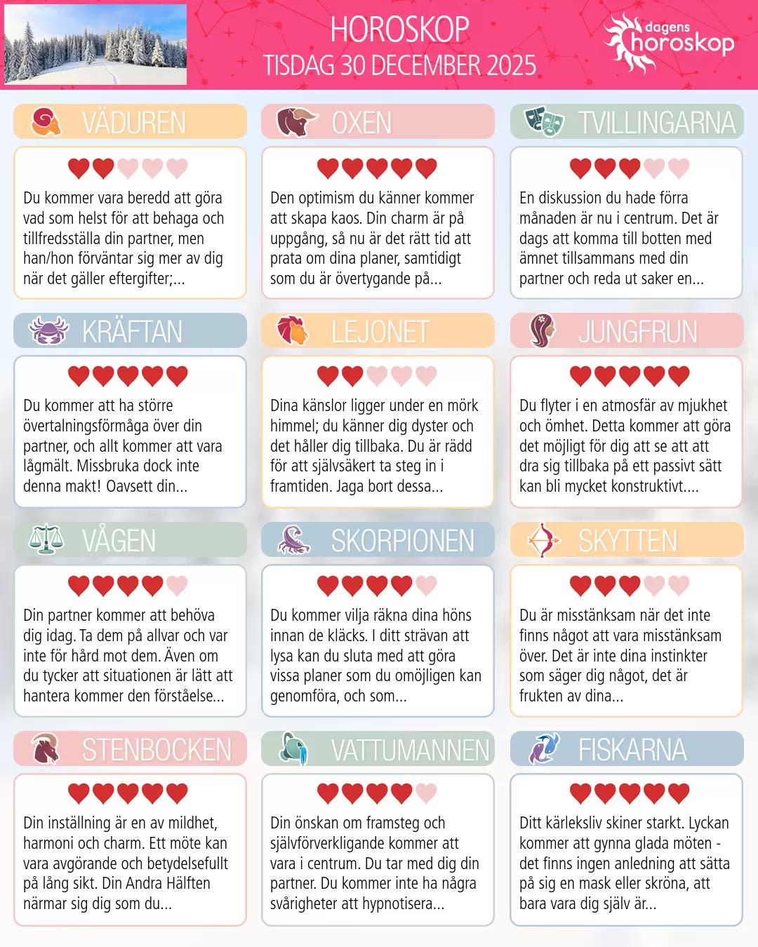 Vågen: ditt veckohoroskop för veckan 29 December 2025